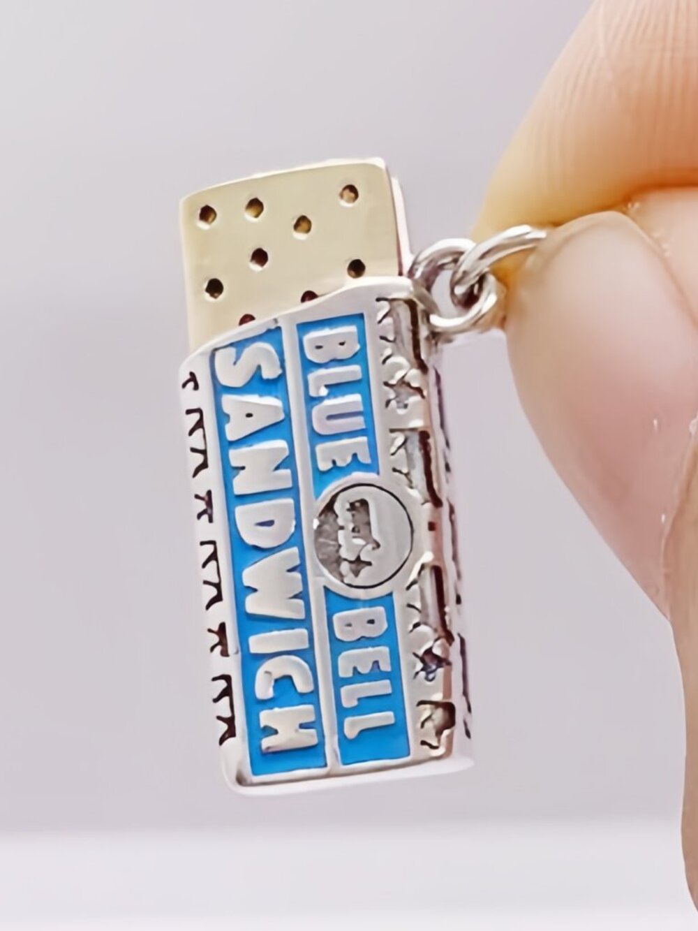 James Avery Enamel Blue Bell Ice Cream Sandwich Charm
